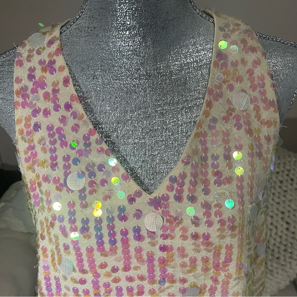 Moulinette Soeurs Sequin V Neck Swing Blouse - Picture 11 of 13